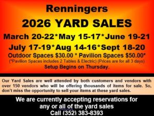 Dates for Yard Sales