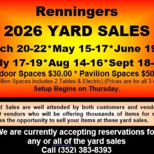 Dates for Yard Sales