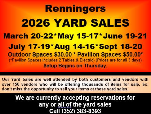 Dates for Yard Sales