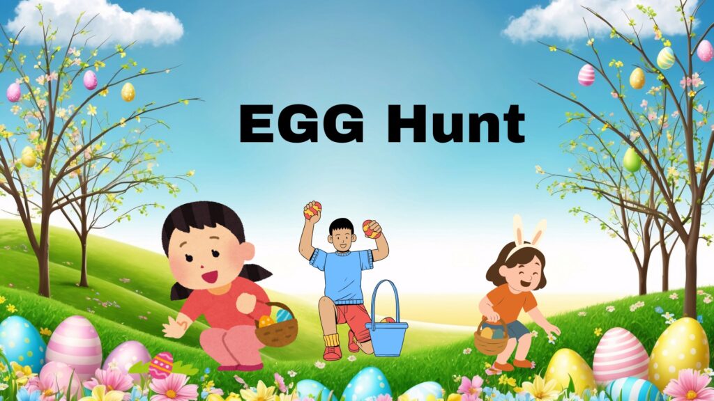 Egg hunt photo with Children