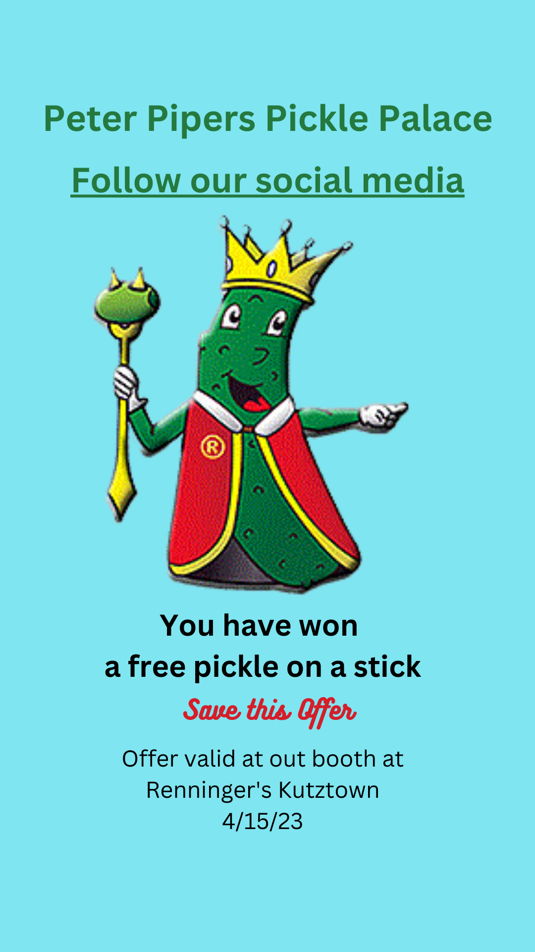 free pickle on stick